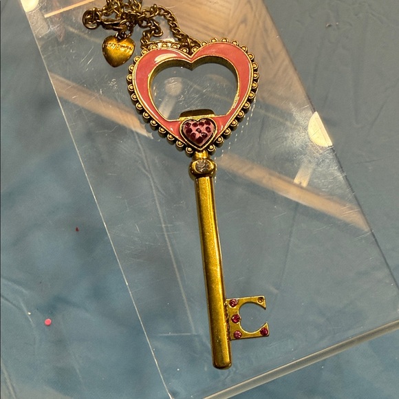 Betsey Johnson Jewelry - Betsey Johnson Pink Heart Key Necklace
